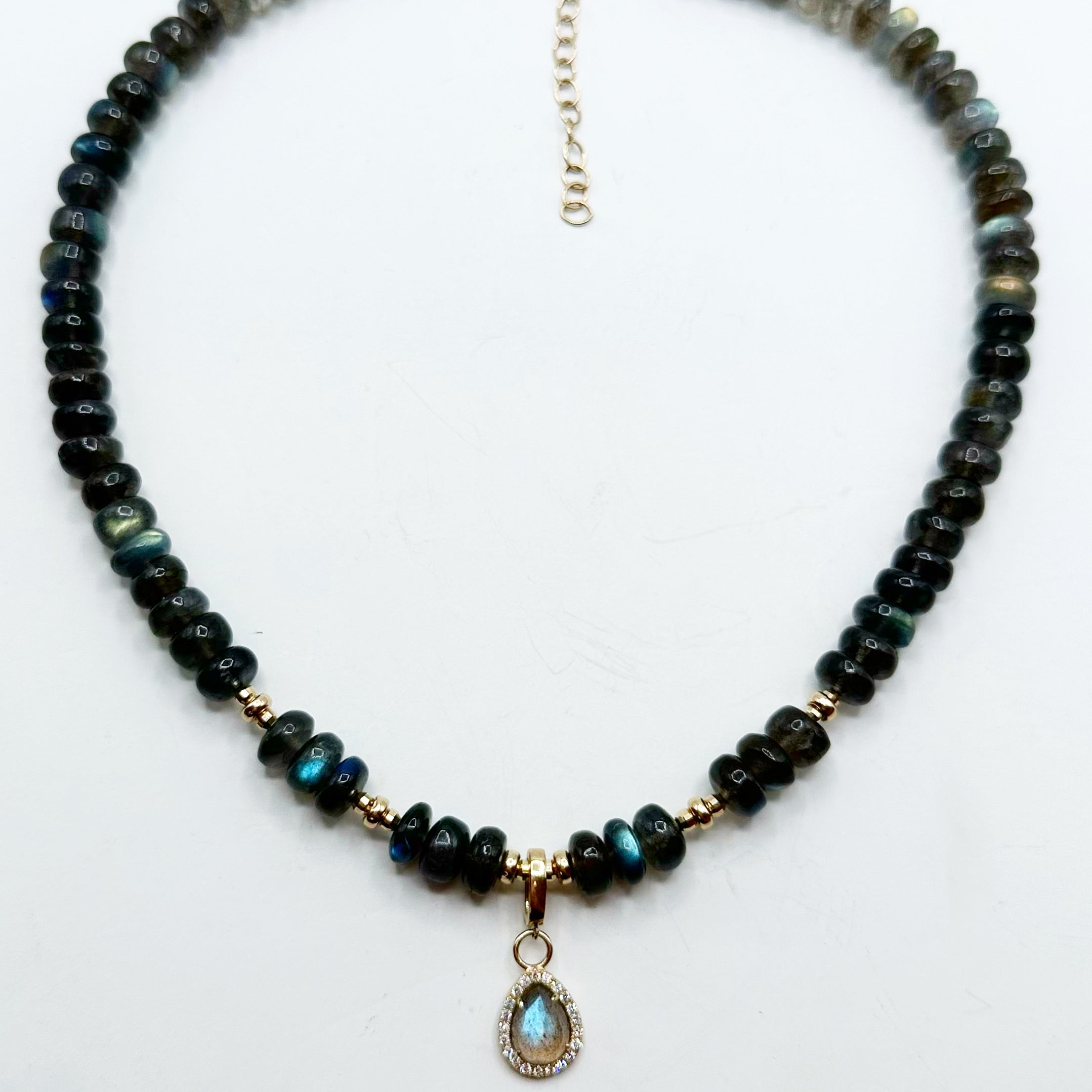 LABRADORITE AND 14K GOLD NECKLACES