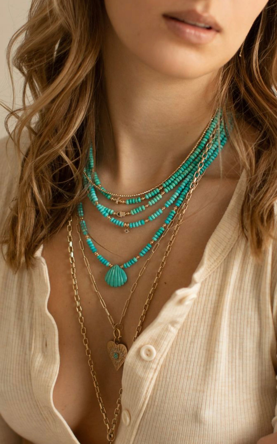 TURQUOISE CHARM NECKLACES