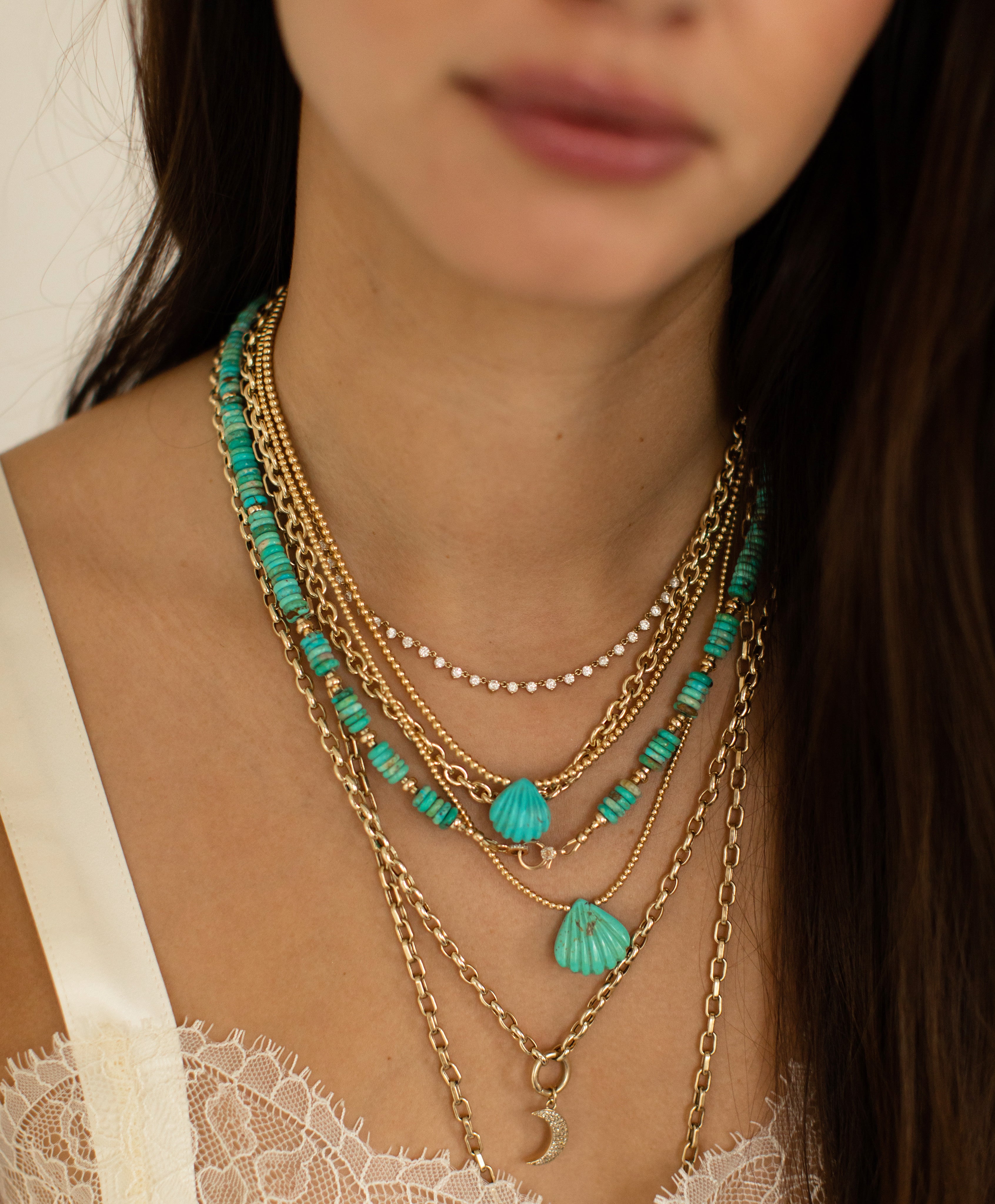 TURQUOISE AND 14k GOLD NECKLACE