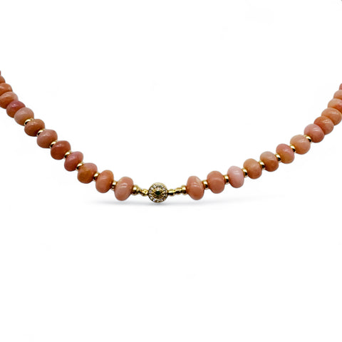 PINK OPAL & 14K GOLD PROTECTION NECKLACE