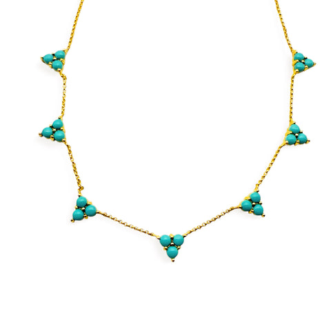 TURQUOISE TRIANGLE CLUSTER NECKLACE
