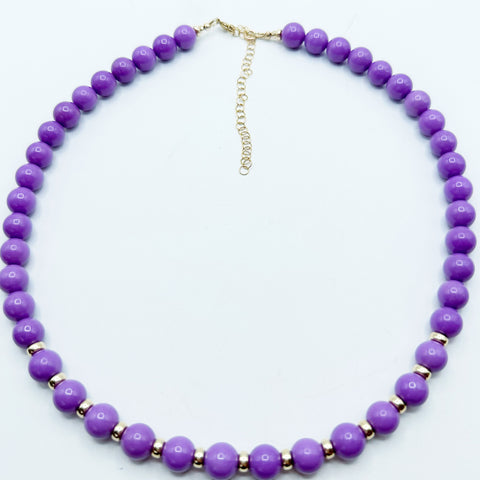 14K GOLD AND PURPLE GEMSTONE NECKLACE