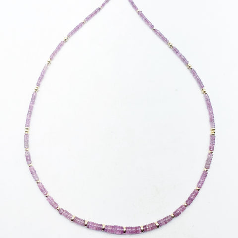 PINK SAPPHIRE 14K GOLD NECKLACE
