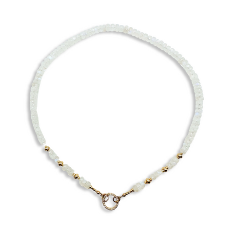 14K GOLD RAINBOW MOOONSTONE NECKLACES
