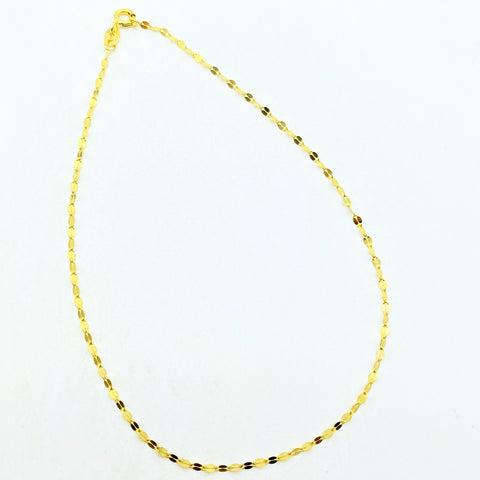 SOLID 10K YELLOW GOLD SPARKLE ANKLET