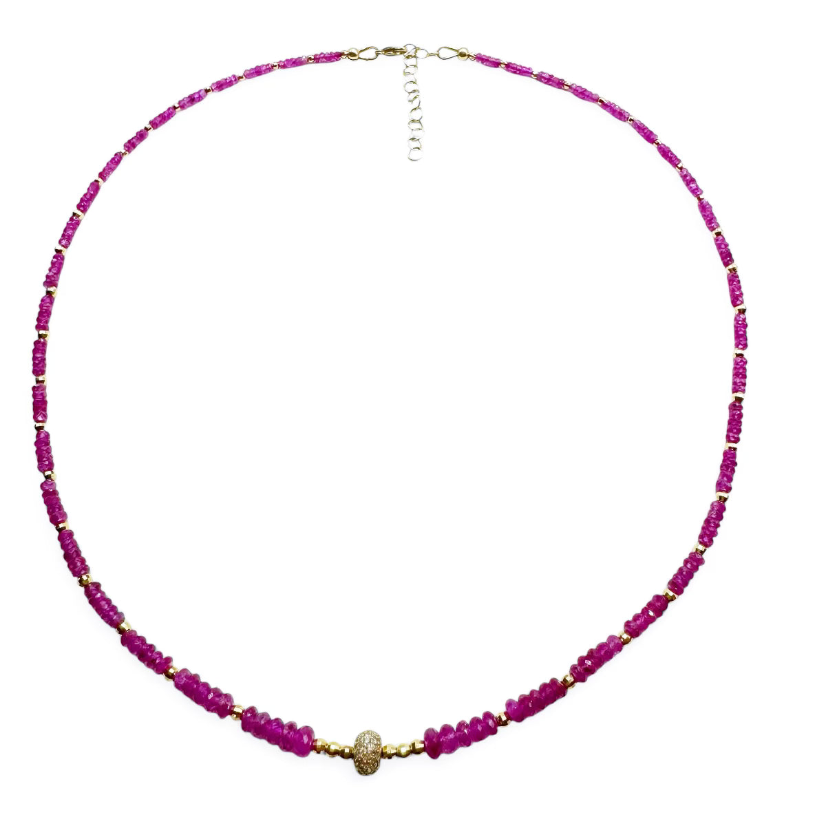 PINK SAPPHIRE AND 14K GOLD NECKLACES