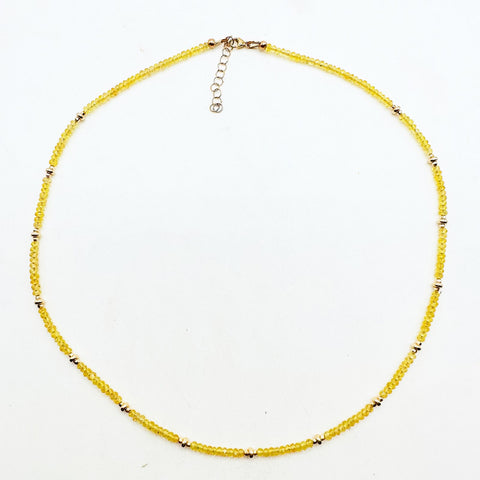 YELLOW SAPPHIRE NECKLACE WITH 14K GOLD