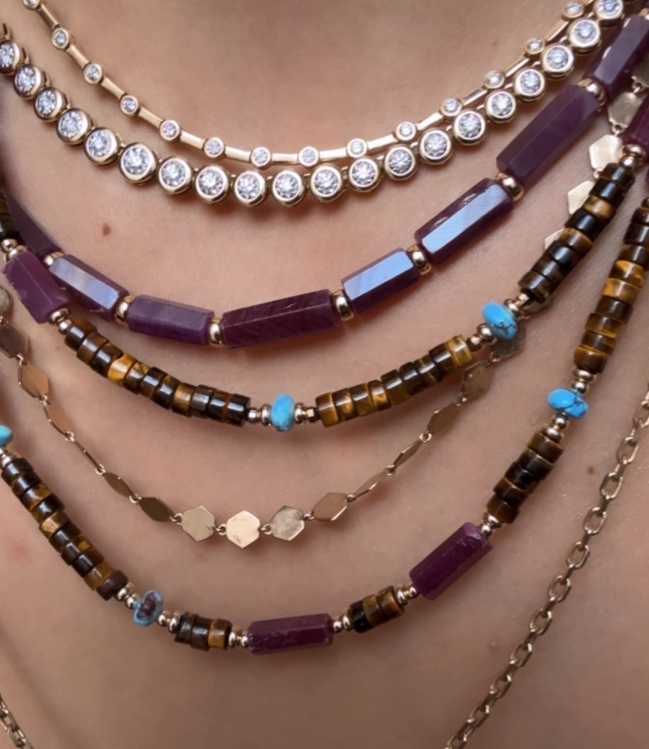 14K GOLD & DIAMOND ILLUSION TENNIS NECKLACE