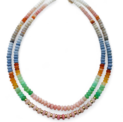 BOHO OPAL RONDELLE NECKLACE