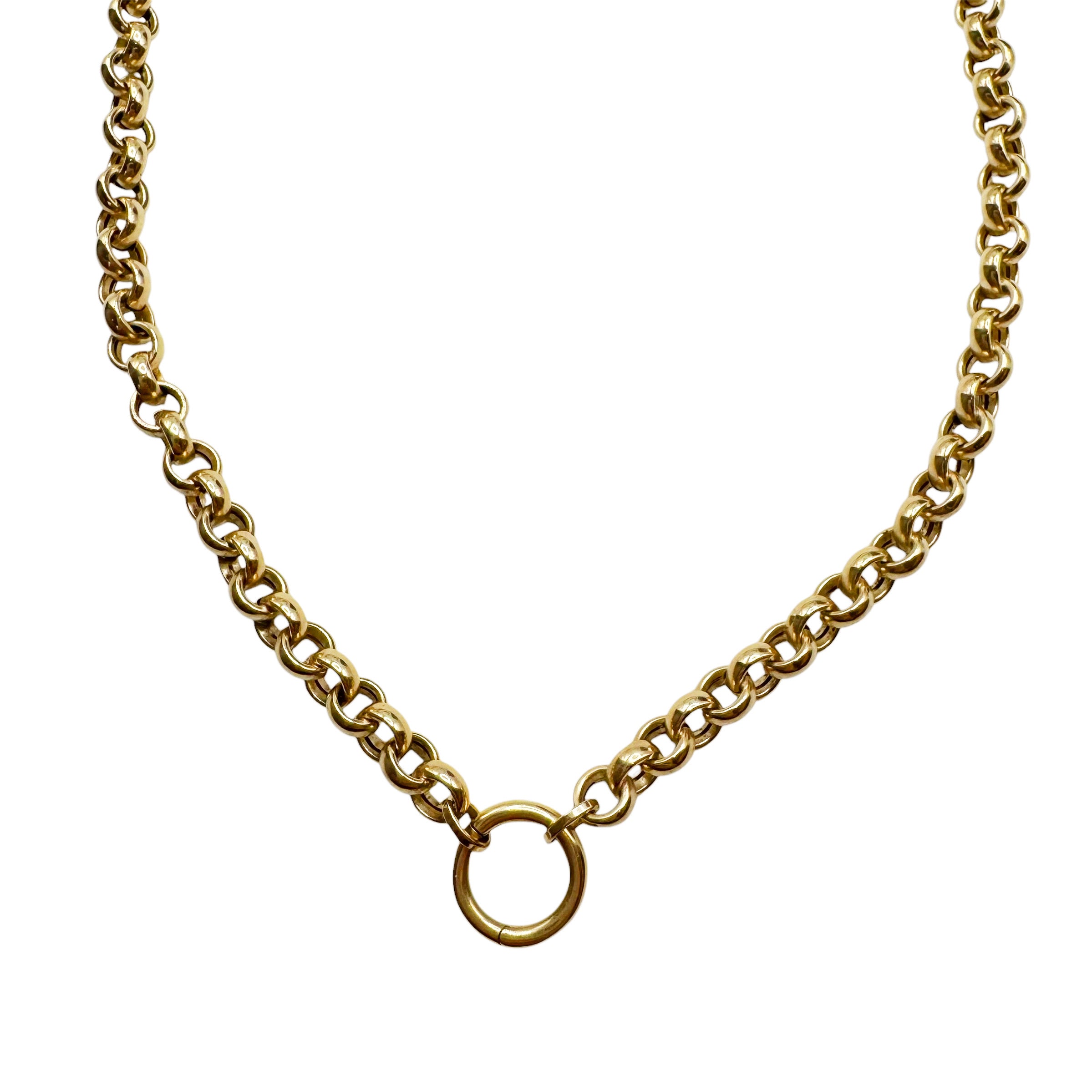 14K SOLID GOLD ADJUSTABLE ROLO CHAIN