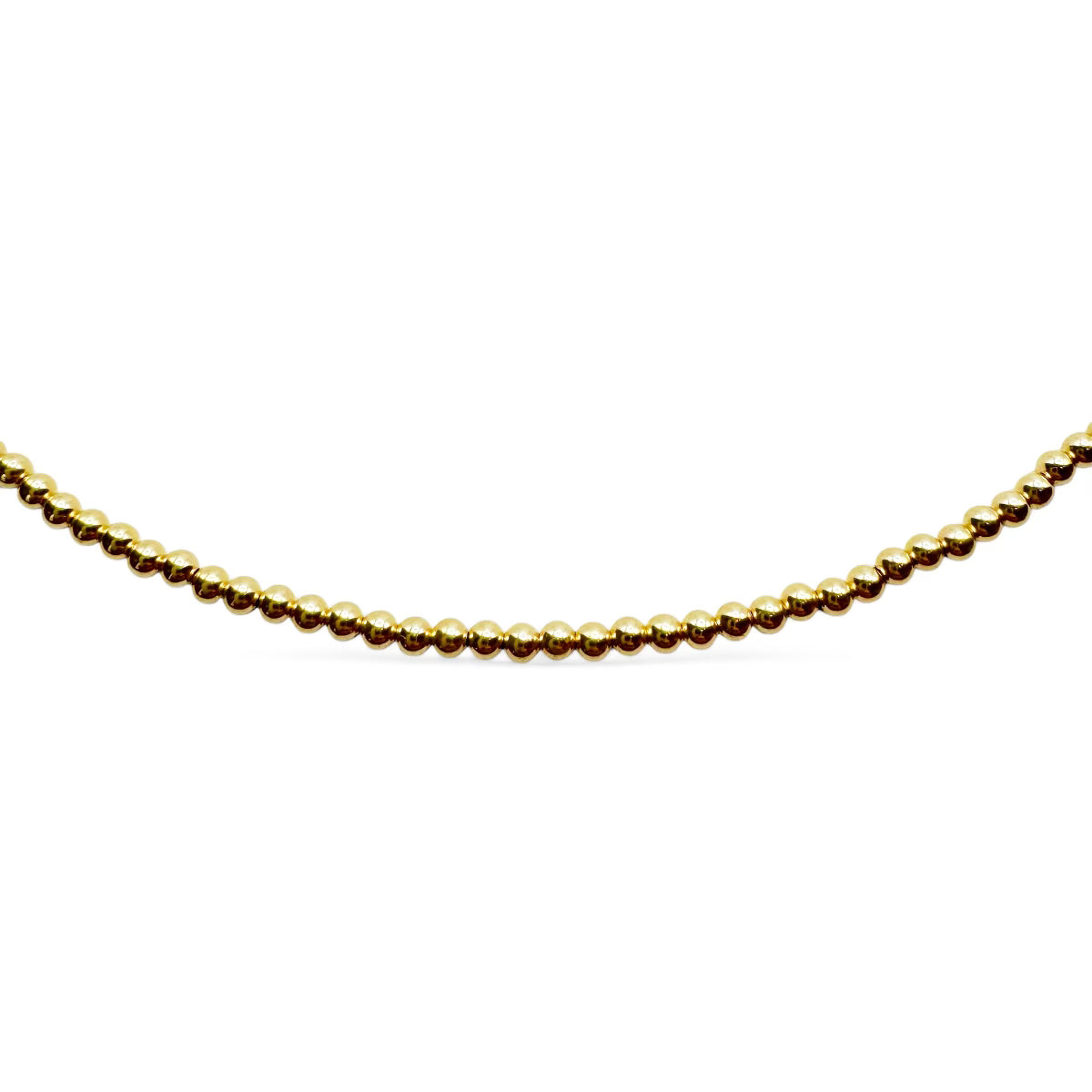 14K GOLD BEADED NECKLACE