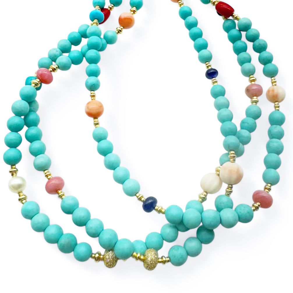 6MM TURQUOISE ANTIQUITY NECKLACES