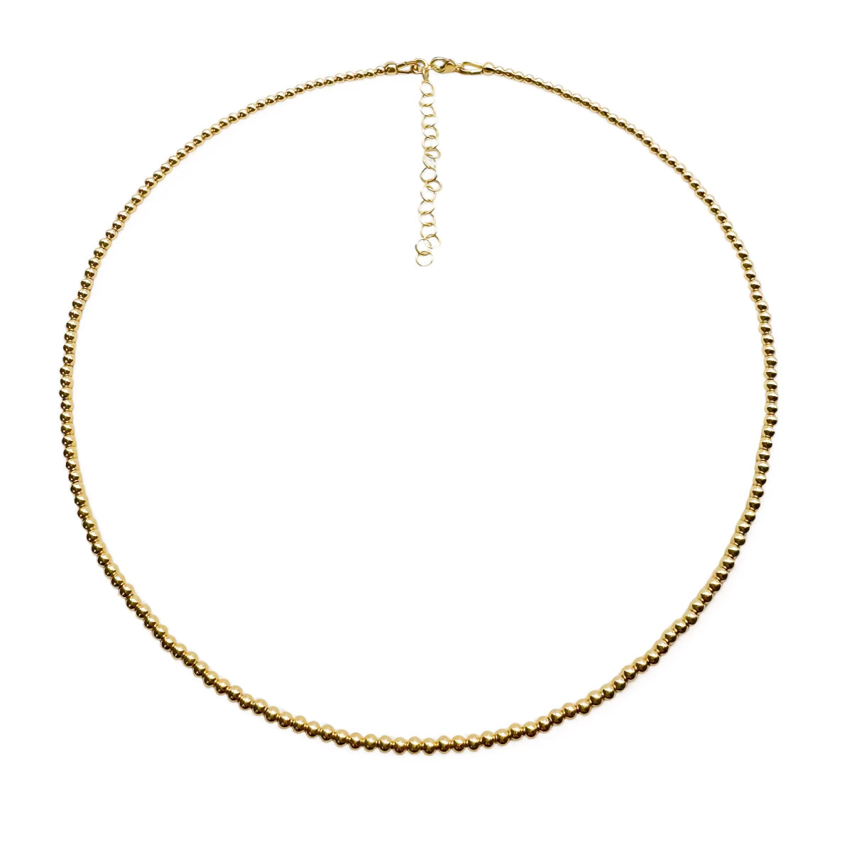 14K GOLD BEADED NECKLACE