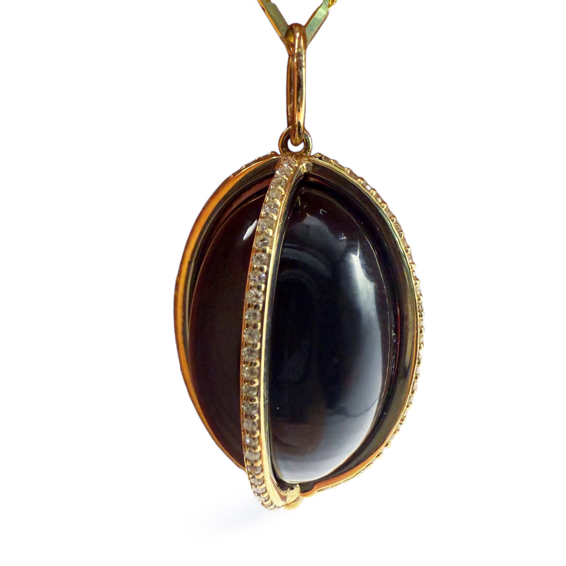 BLACK ONYX  & DIAMOND PENDANT