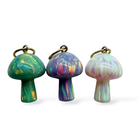 OPAL MUSHROOM CHARM