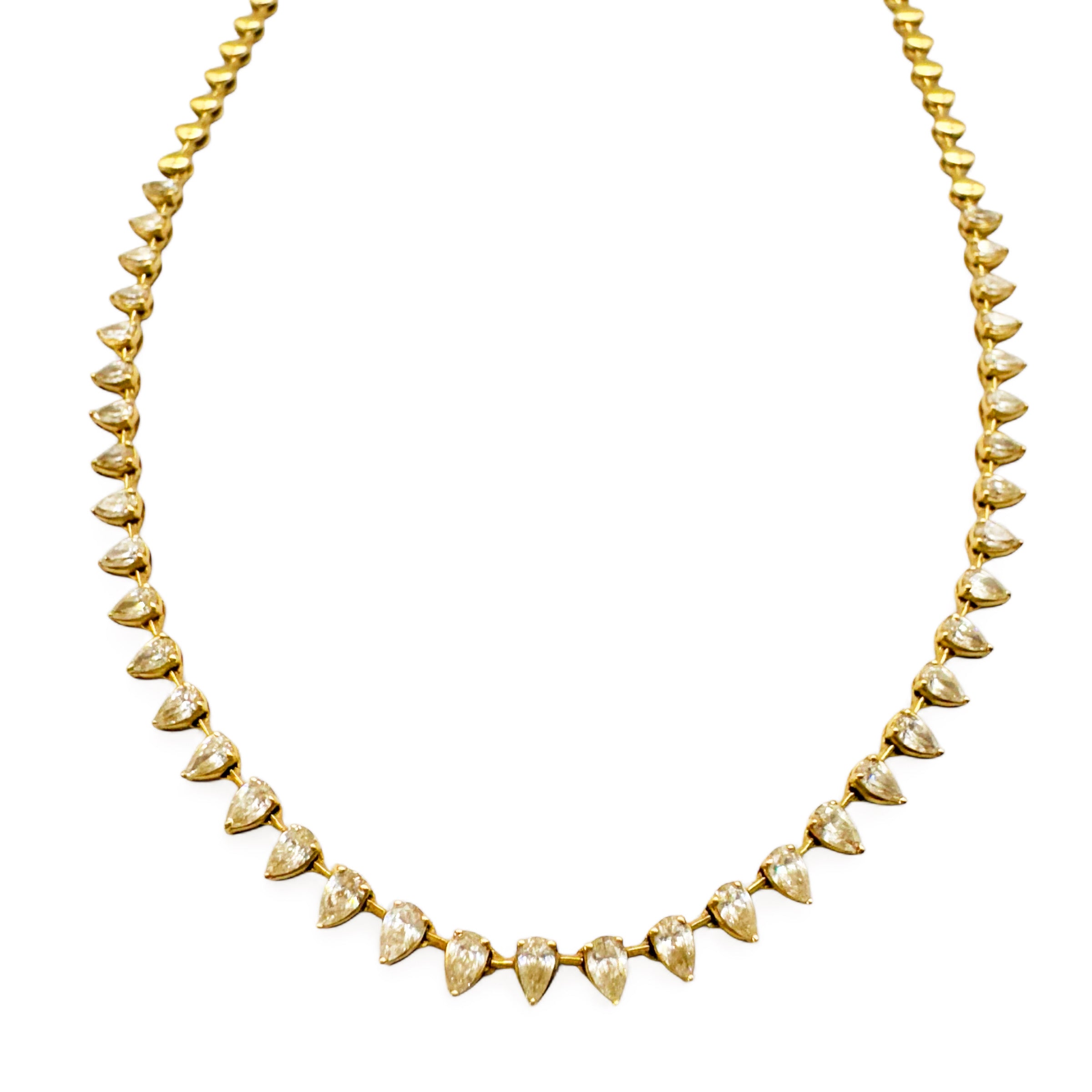 DIAMOND PEAR TENNIS NECKLACE