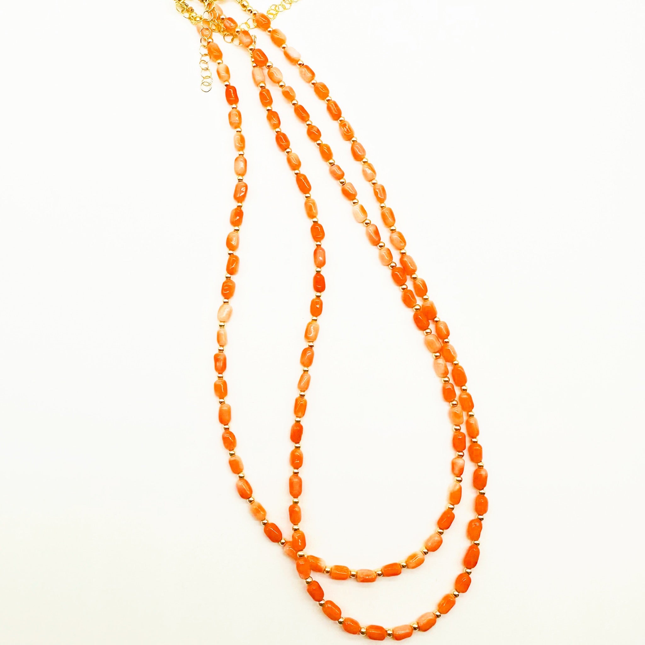 PINK CORAL BEADED NECKLACE