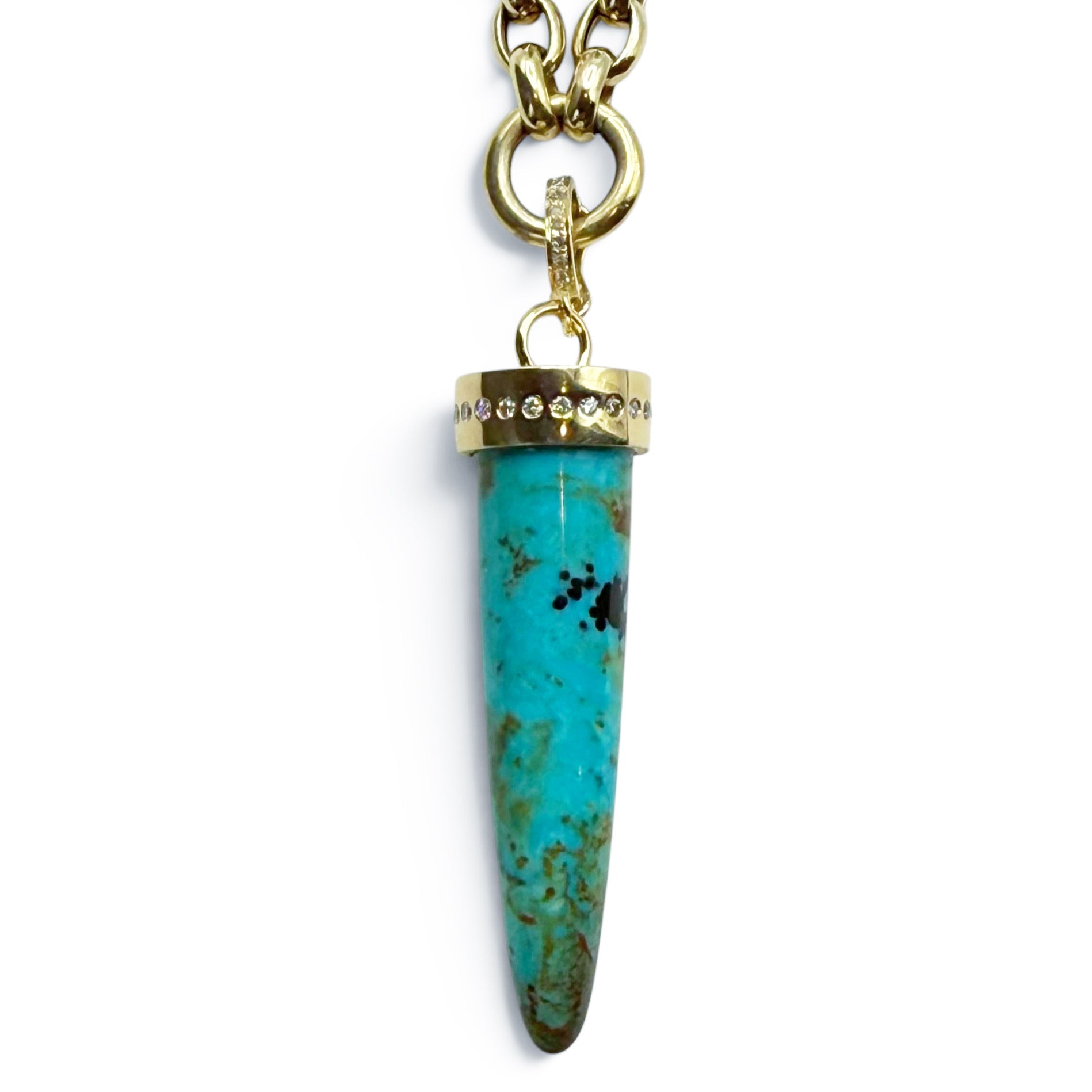 TURQUOISE & DIAMOND BULLET AMULET
