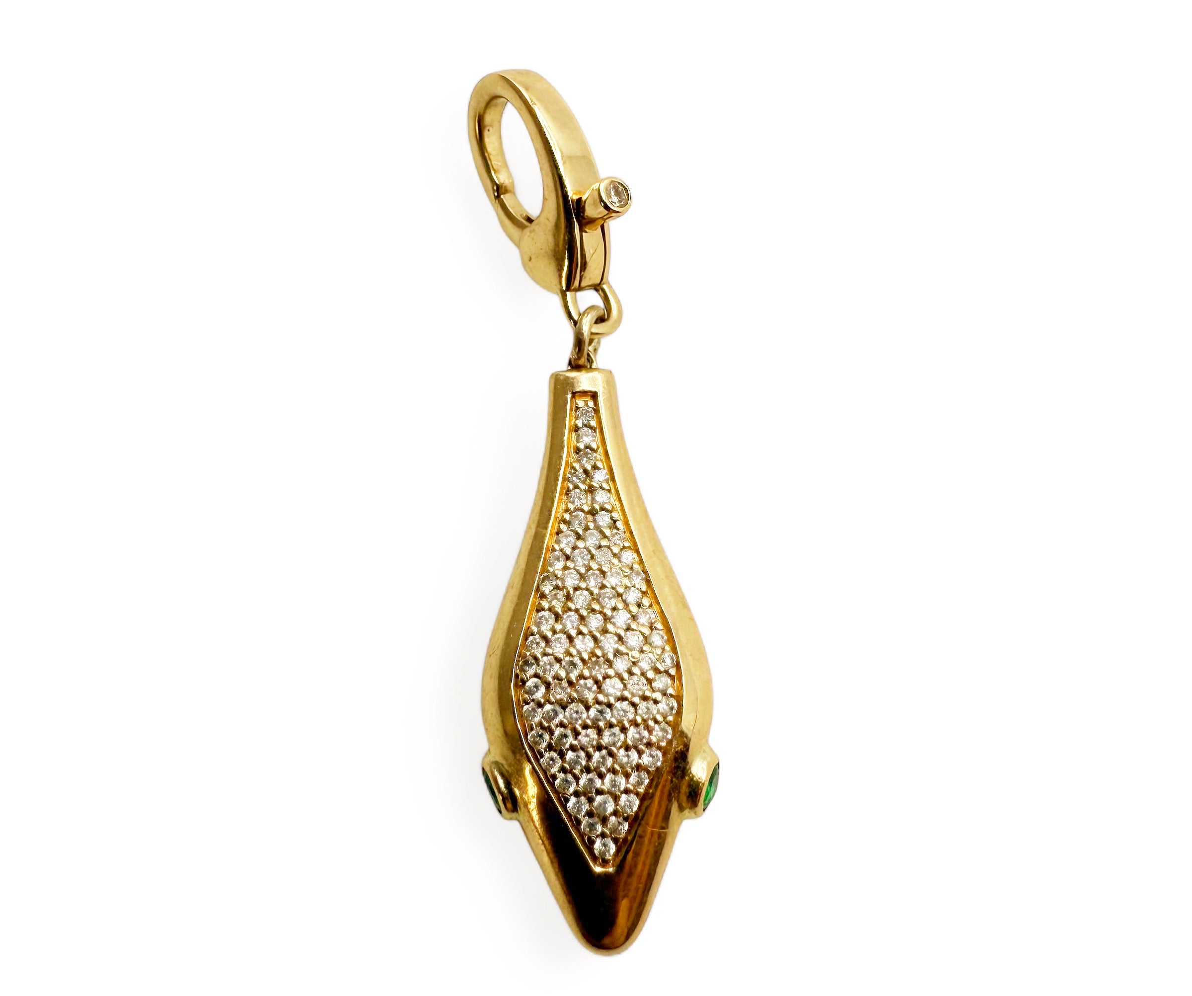 14K GOLD & DIAMOND SERPENT CHARM