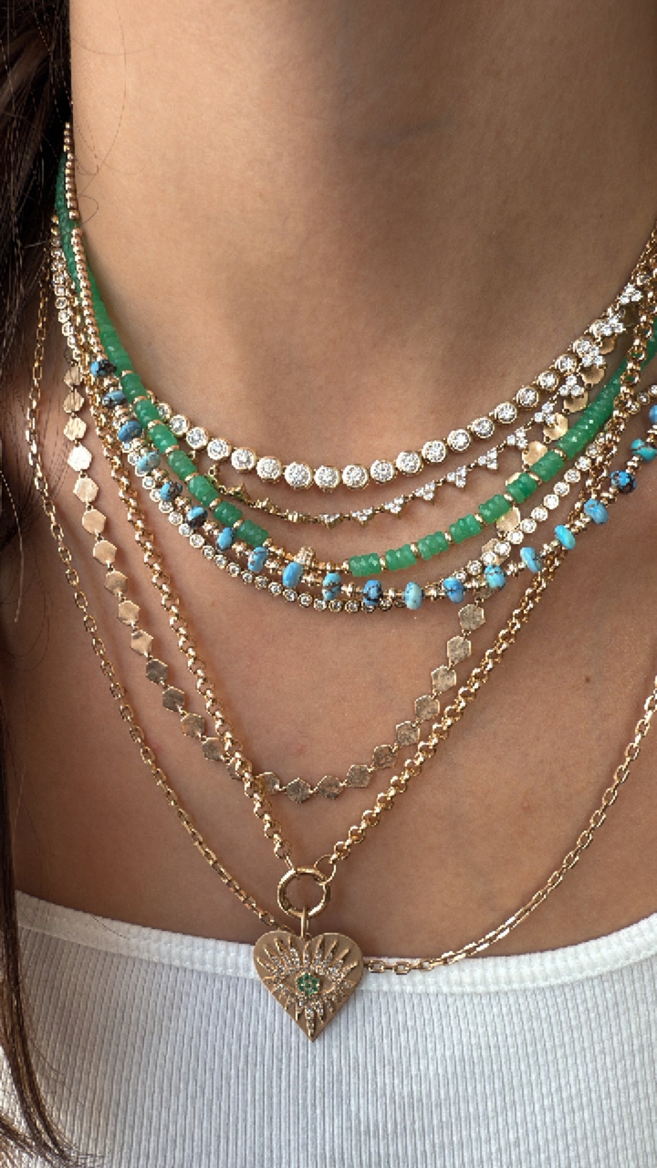 14K GOLD & DIAMOND ILLUSION TENNIS NECKLACE