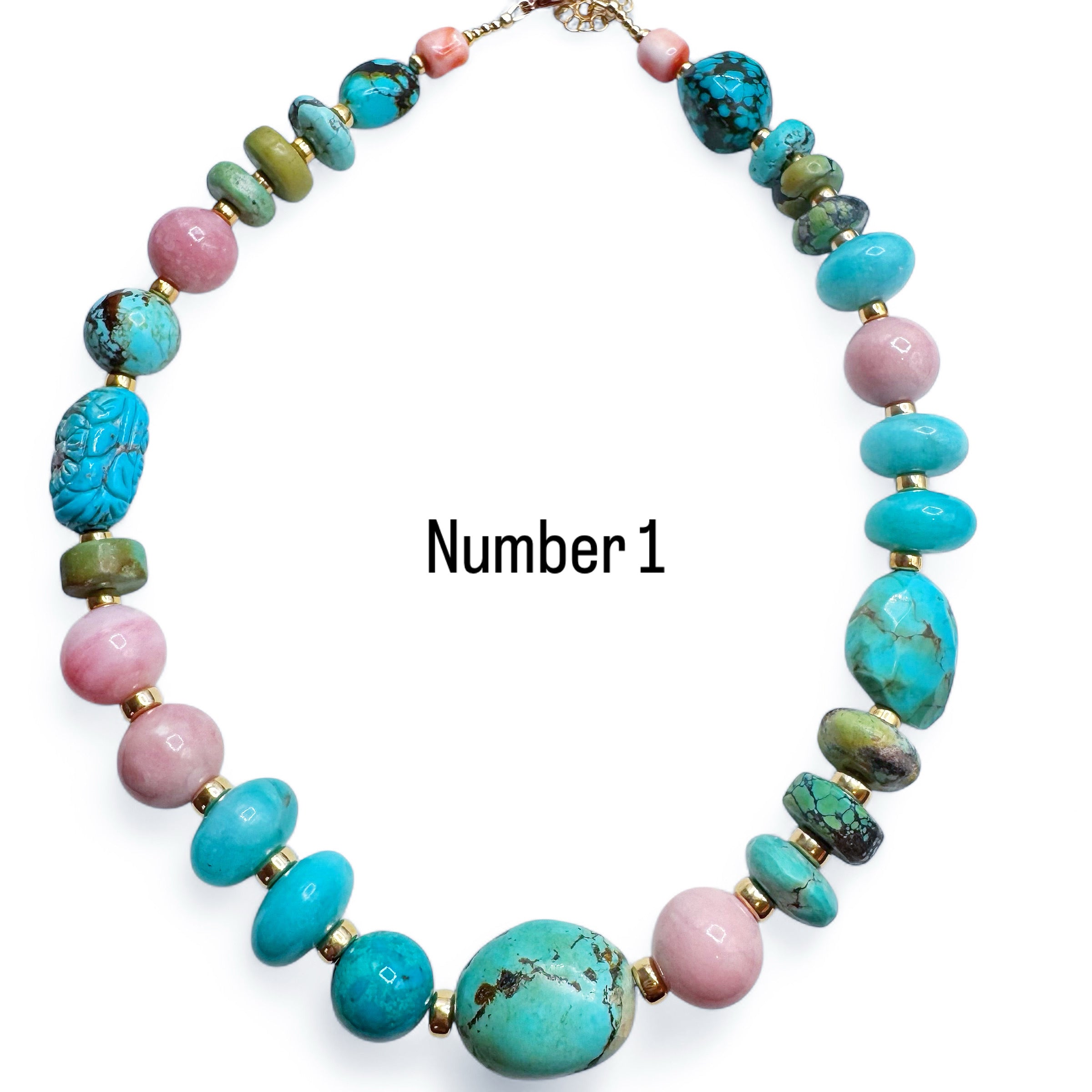 14K GOLD MIXED GEM NECKLACES
