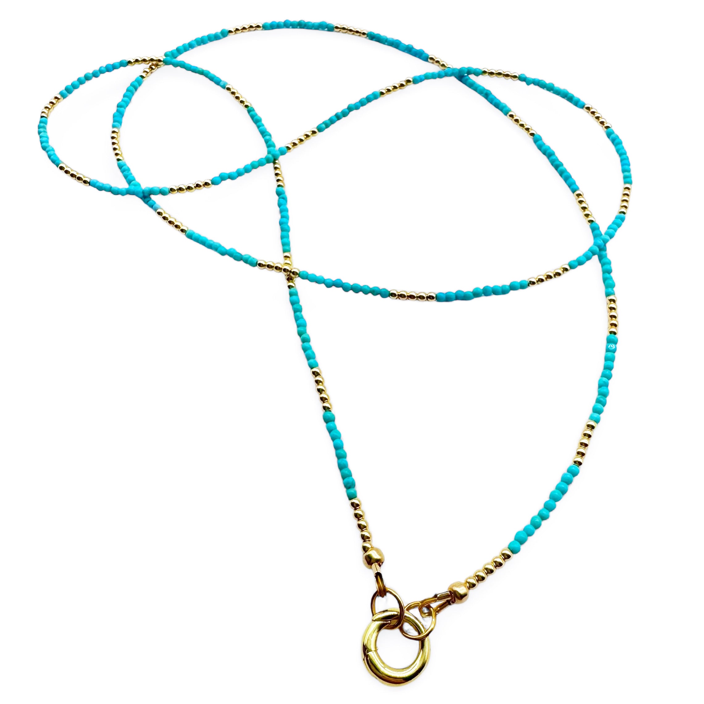 GOLD & TURQUOISE BEADED NECKLACE