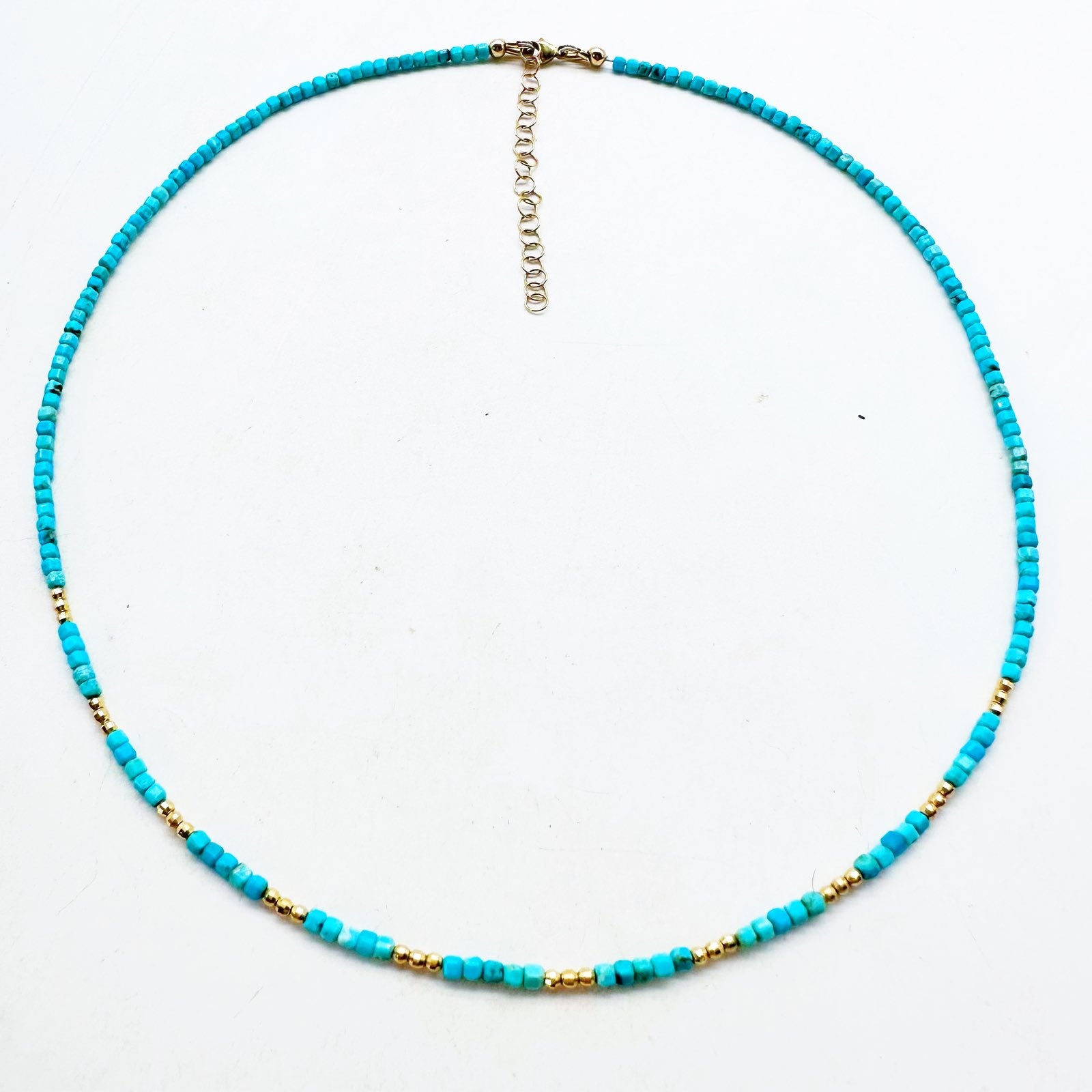 TURQUOISE STACKER NECKLACES WITH 14K GOLD