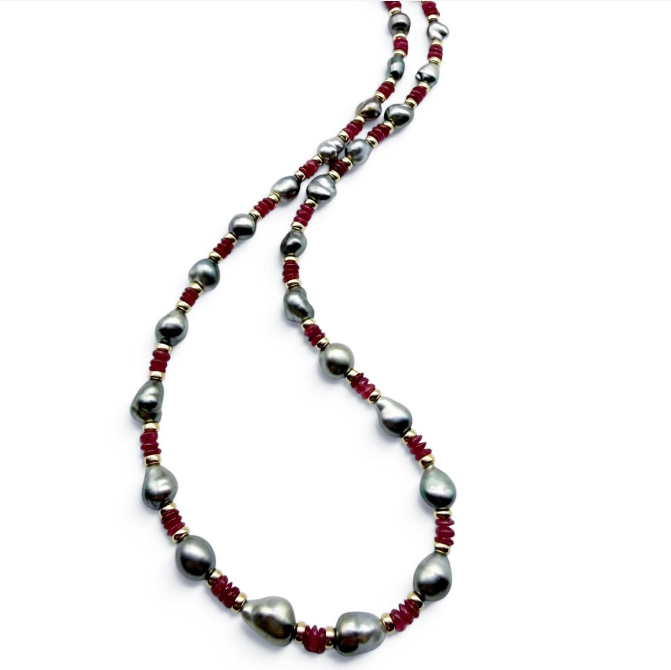 RUBY AND TAHITIAN PEARL NECKLACE