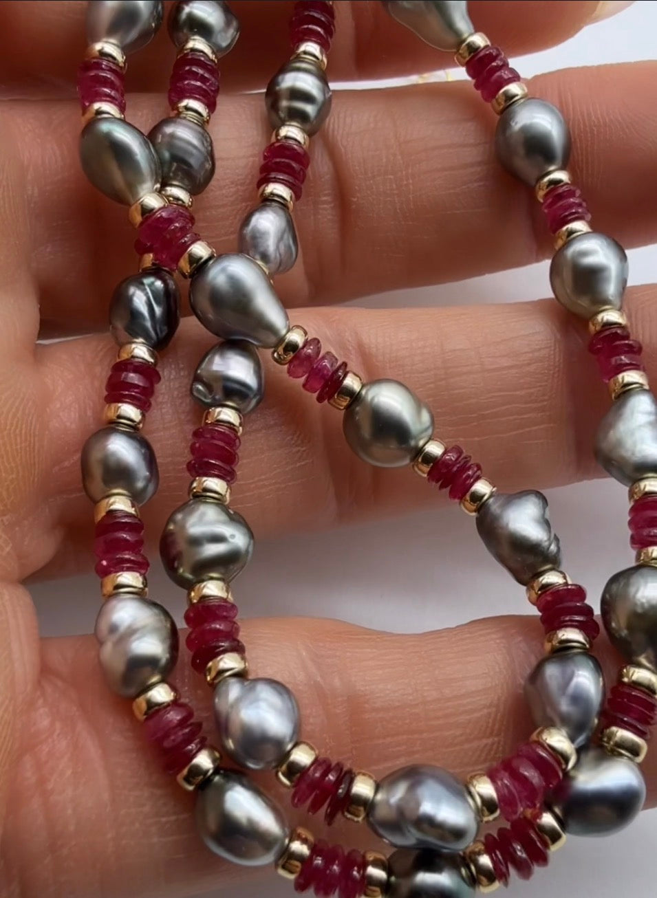 RUBY AND TAHITIAN PEARL NECKLACE