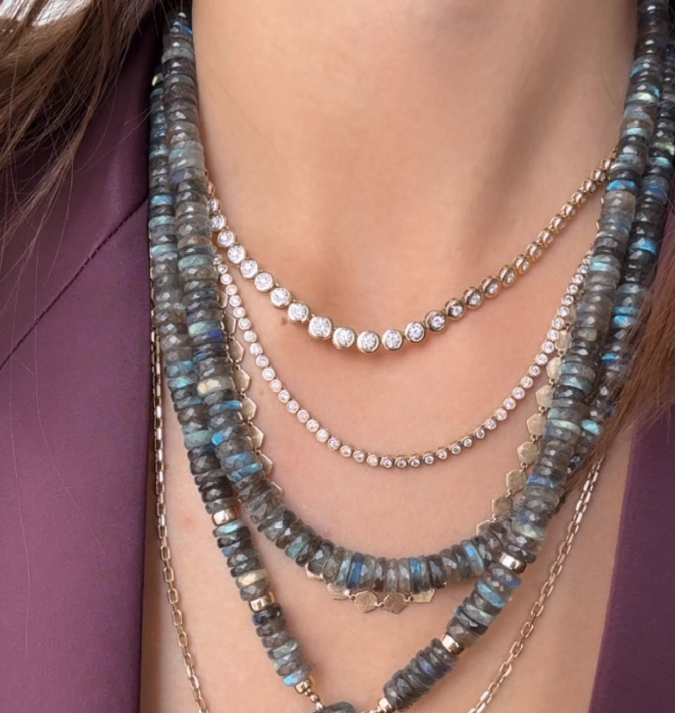 LABRADORITE BEADED NECKLACE
