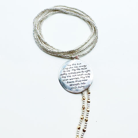 BLESSING AMULET ON SILVER BEADS