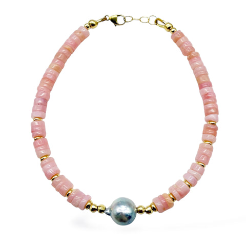 PINK OPAL & AKOYA PEARL BRACELET