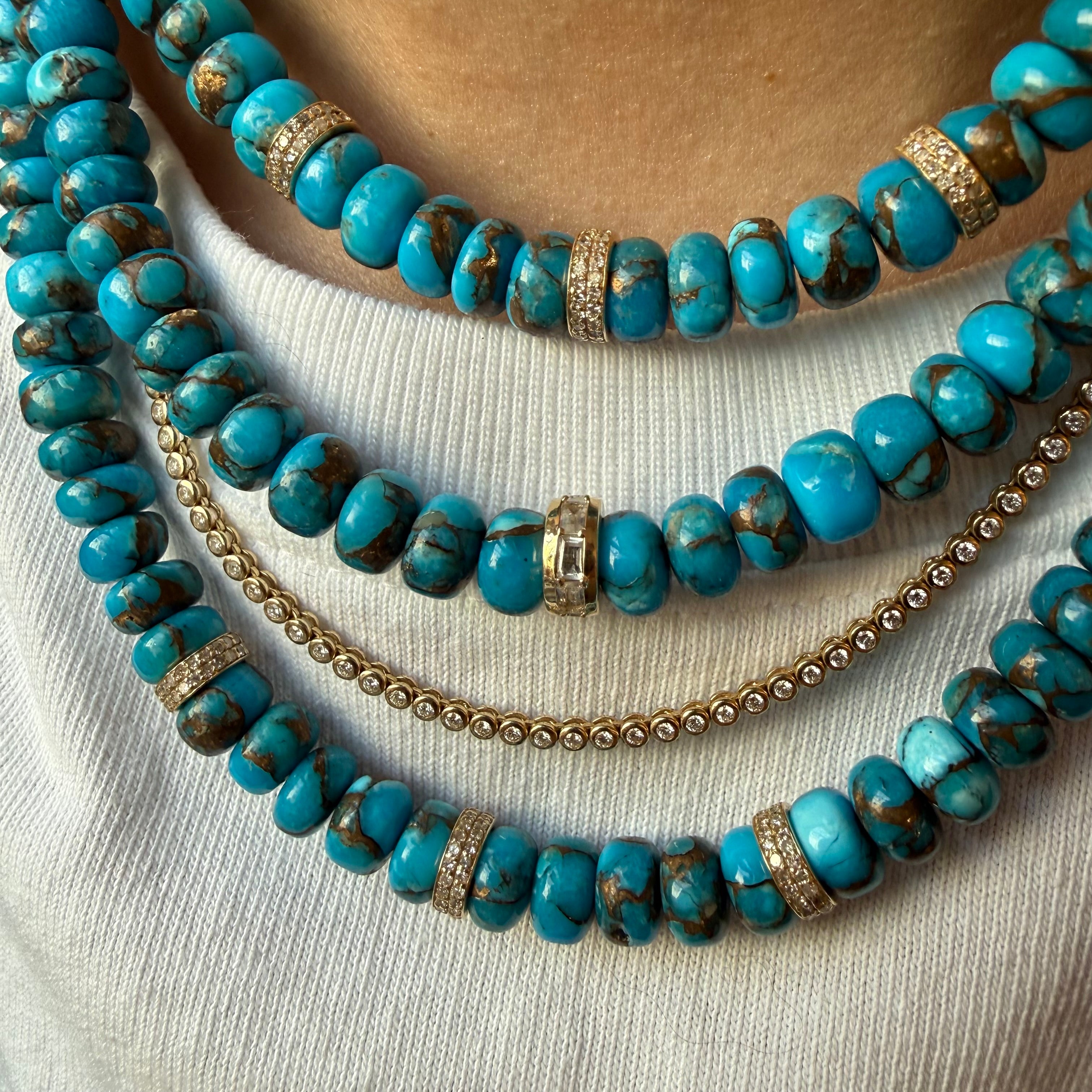 SLEEPING BEAUTY AND DIAMOND BEAD NECKLACES