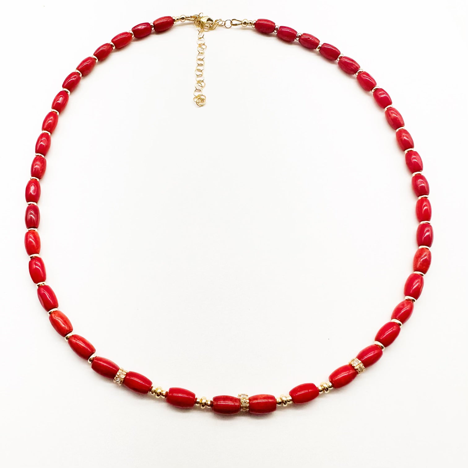CORAL & 14K GOLD NECKLACE