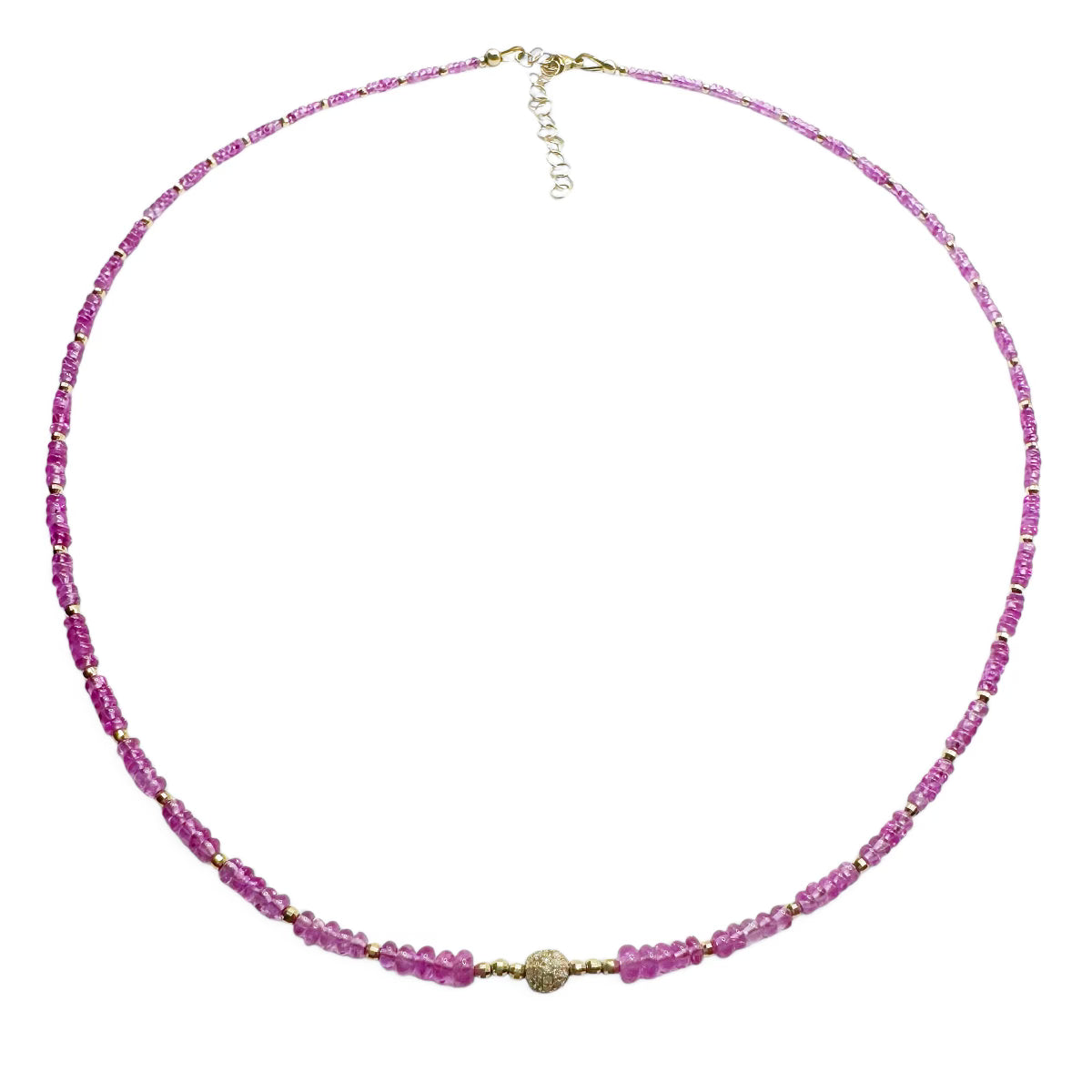 PINK BURMESE RUBY 14K GOLD NECKLACES