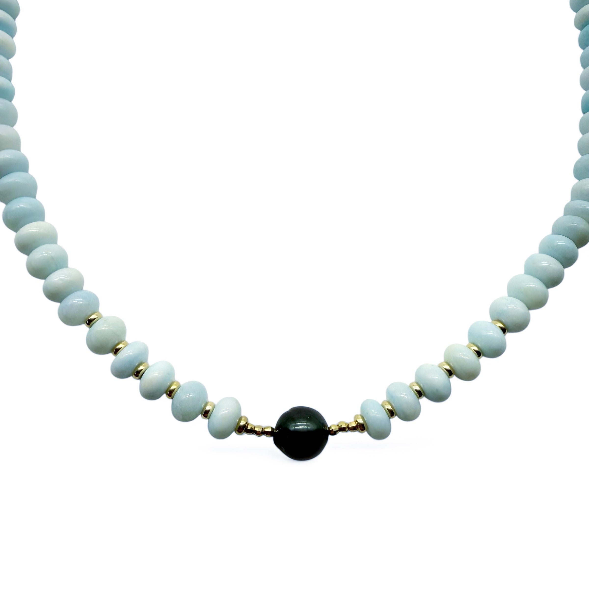 BLUE OPAL & TAHITIAN PEARL NECKLACE