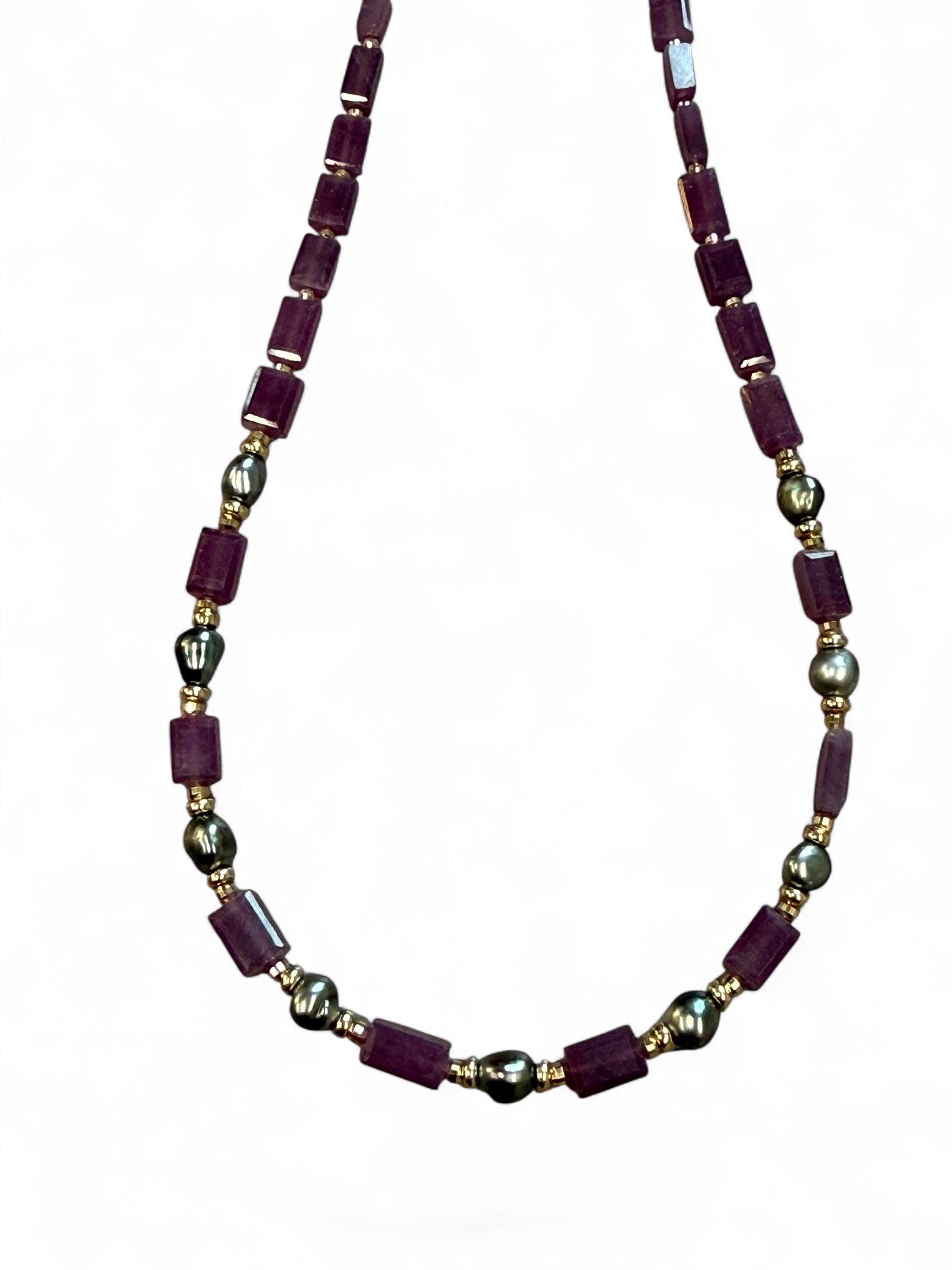 RUBY AND TAHITIAN PEARL NECKLACE
