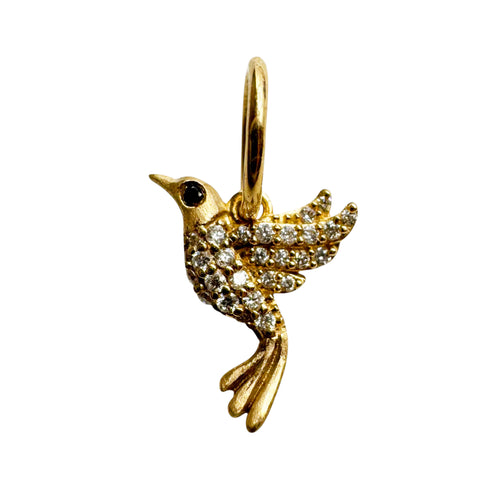 DIAMOND HUMMINGBIRD CHARM