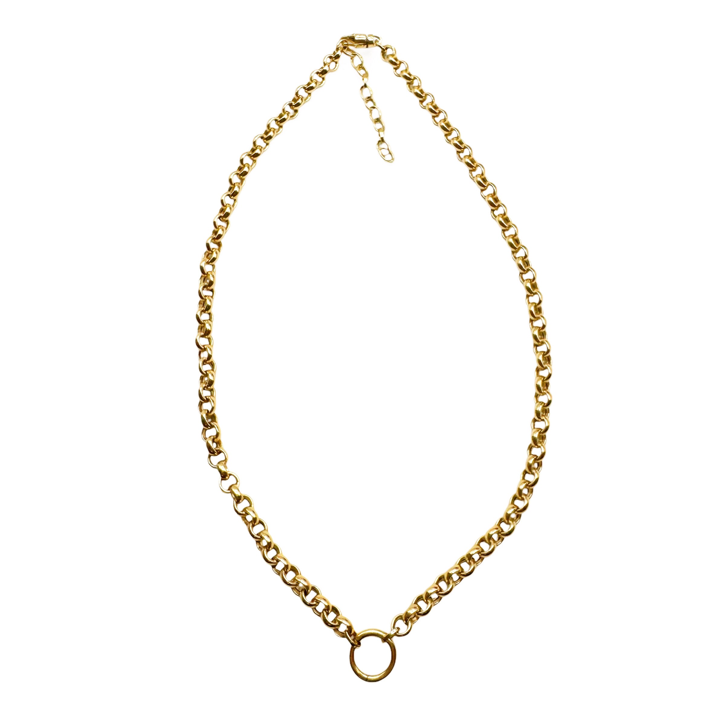 14K SOLID GOLD ADJUSTABLE ROLO CHAIN