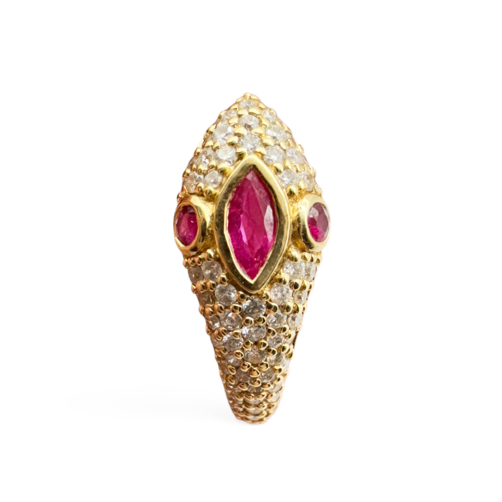 RUBY & DIAMOND SERPENT EARRING