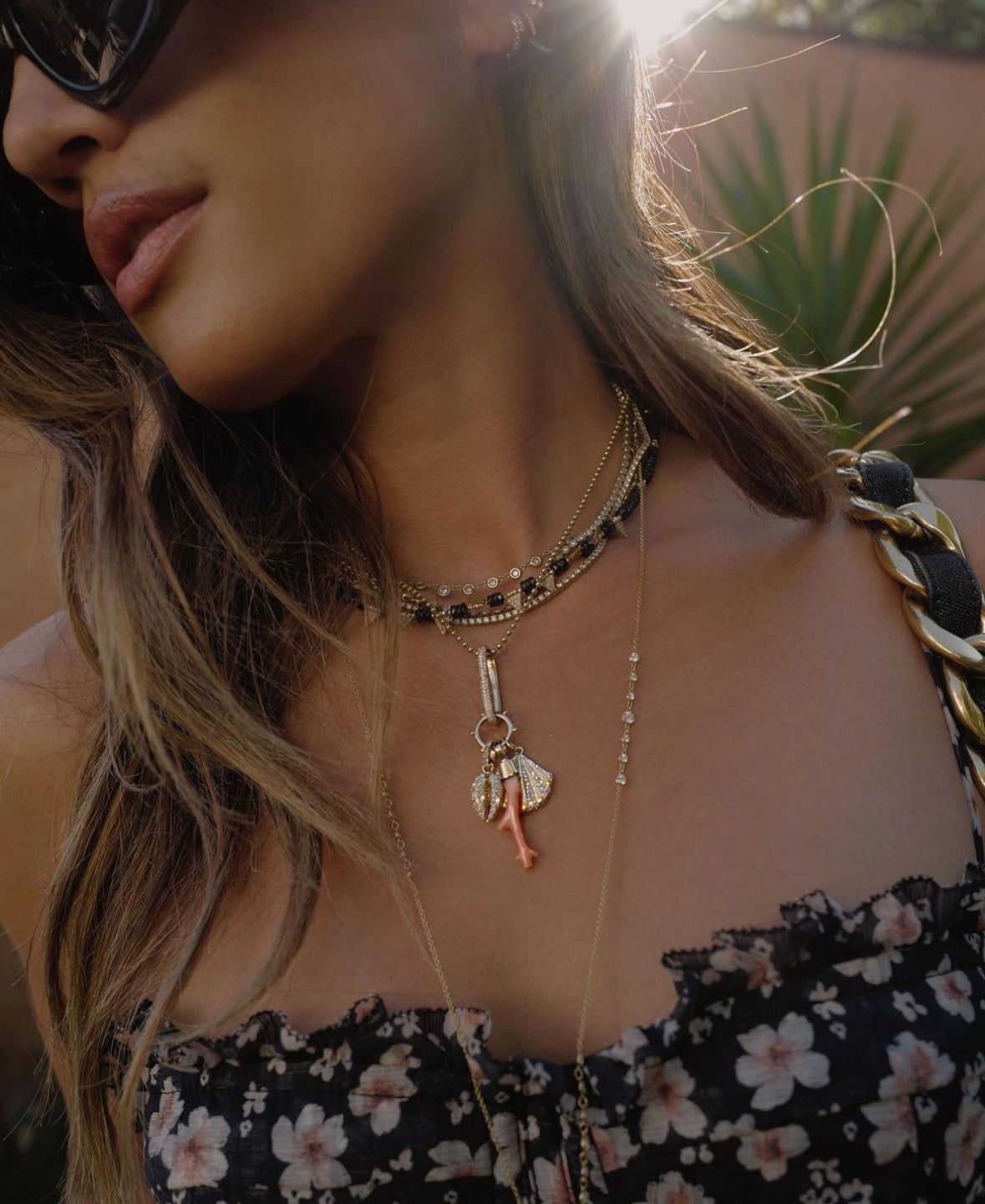 BEACH GIRL PINK ANGEL CORAL AMULET