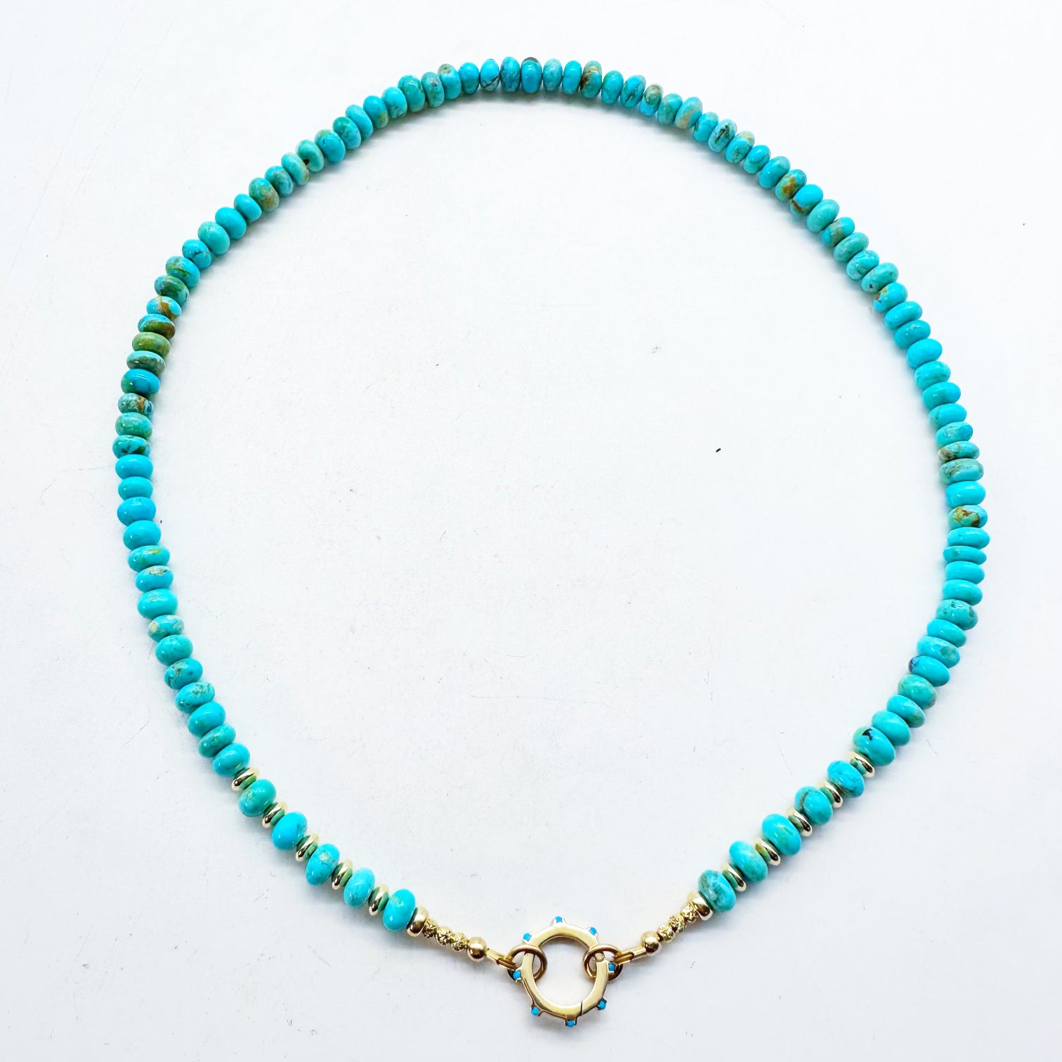 TURQUOISE NECKLACES WITH 14K GOLD
