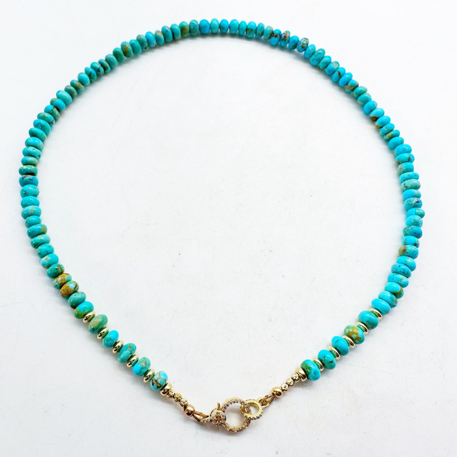 TURQUOISE NECKLACES WITH 14K GOLD