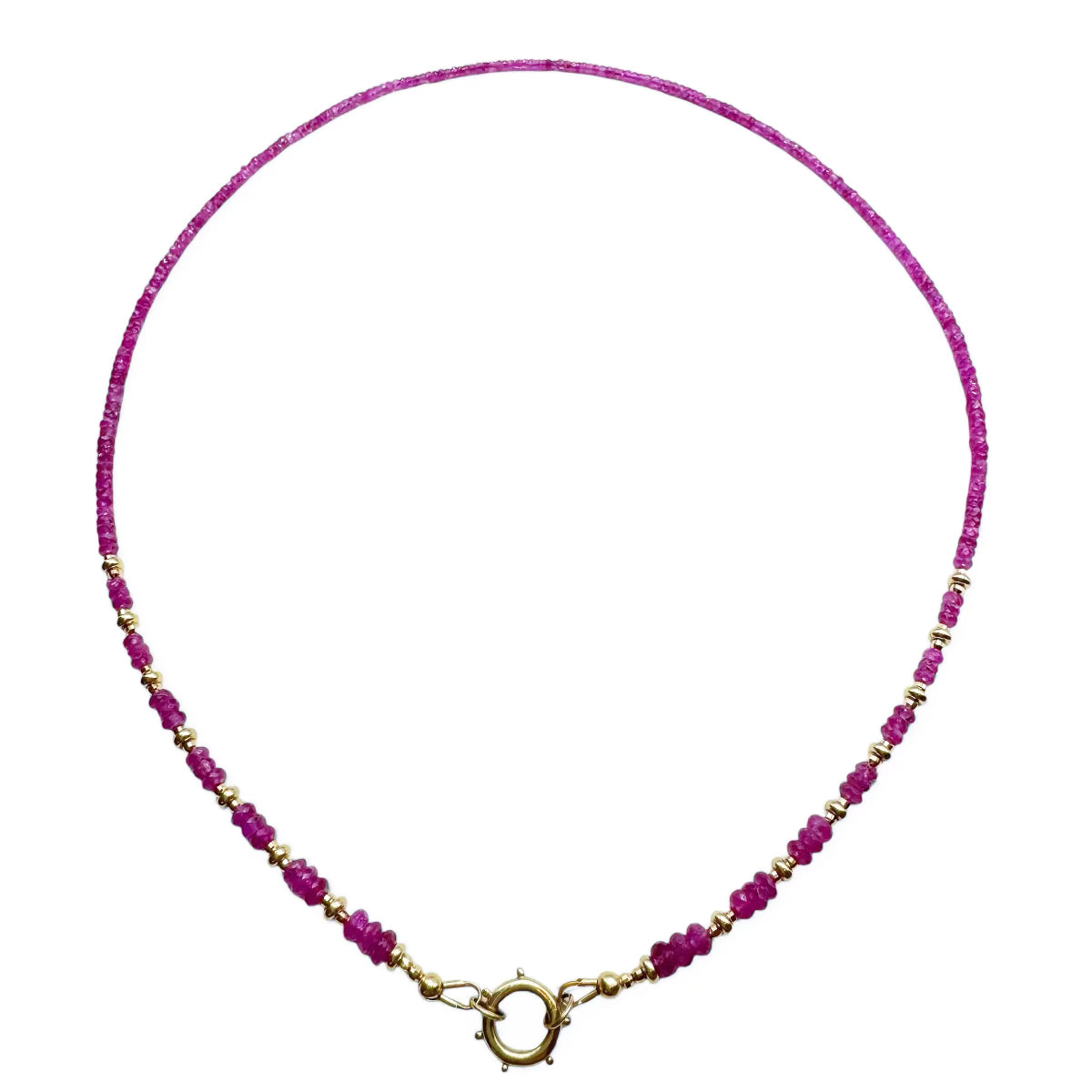 PINK SAPPHIRE AND 14K GOLD NECKLACES