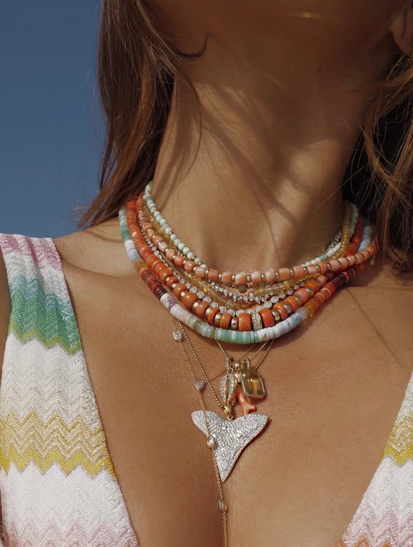 PINK ANGEL CORAL BEADED NECKLACES