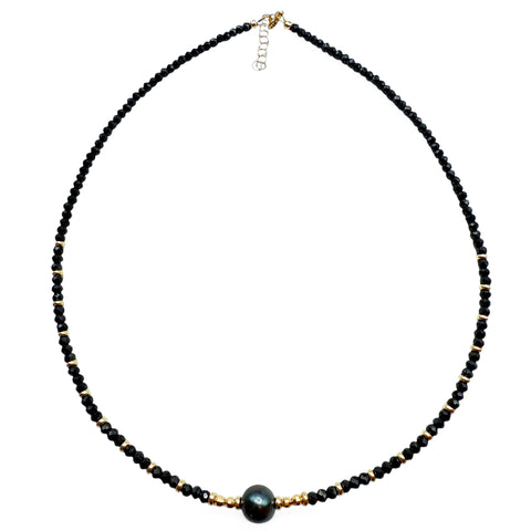 BLACK GEM AND TAHITIAN PEARL NECKLACE