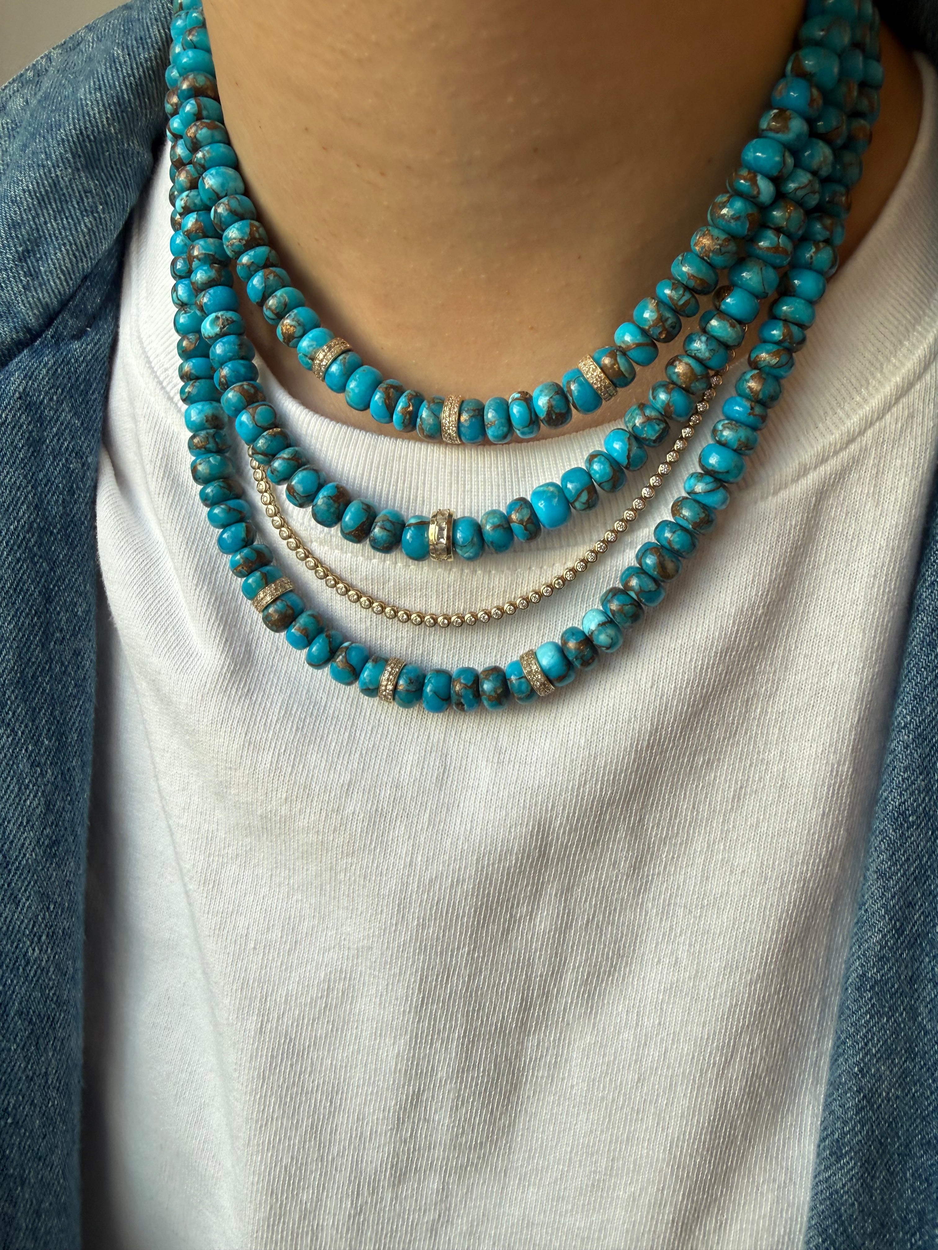 SLEEPING BEAUTY AND DIAMOND BEAD NECKLACES