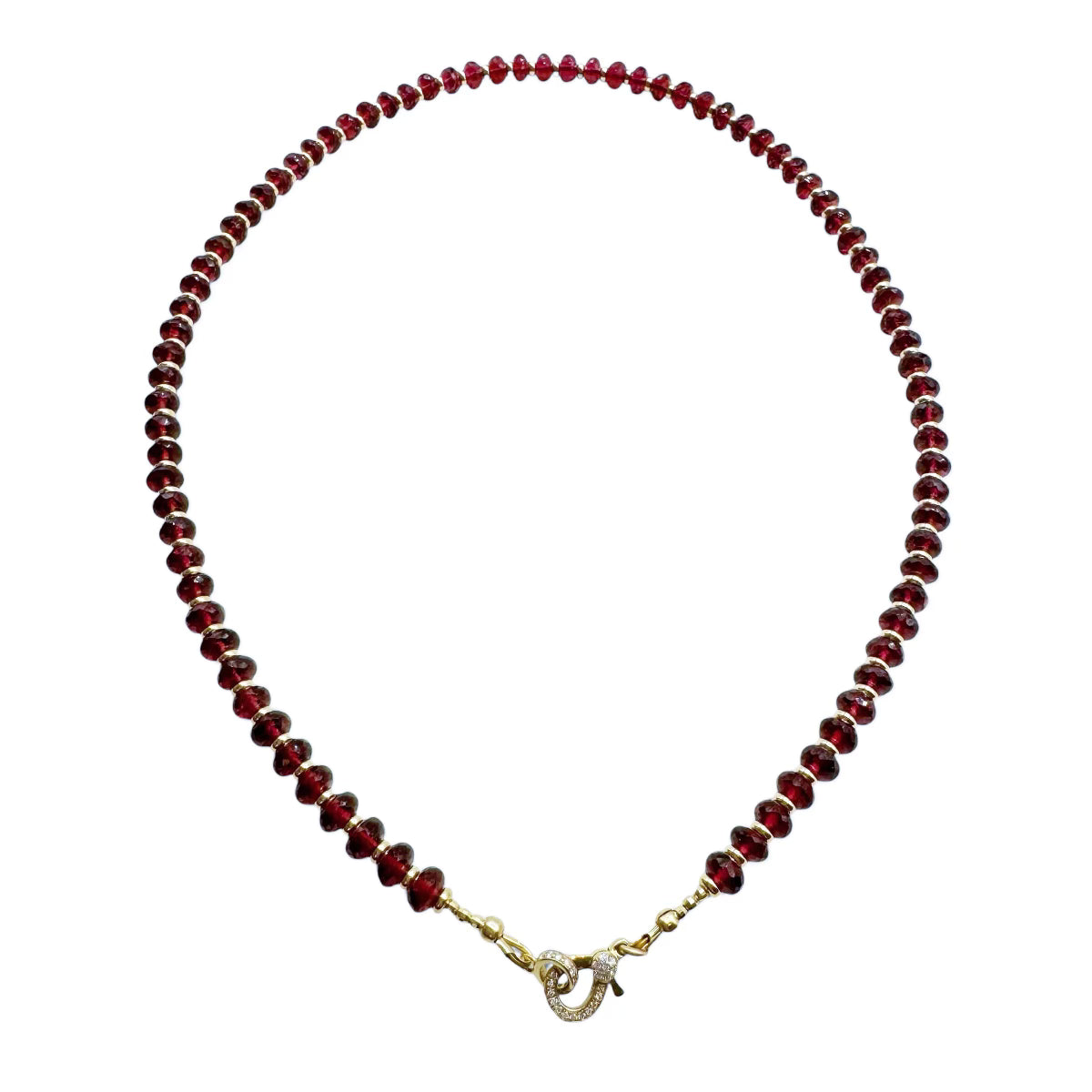 GARNET AND 14K GOLD BEADED NECKLACES