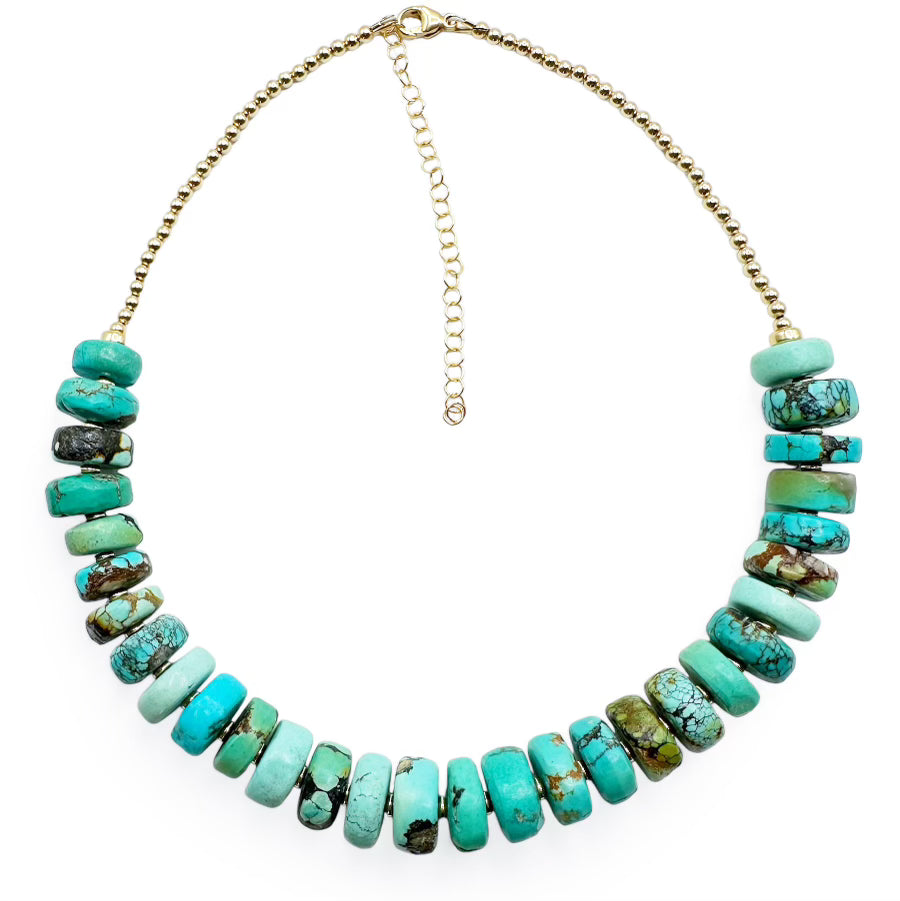 TURQUOISE & 14K GOLD NECKLACES