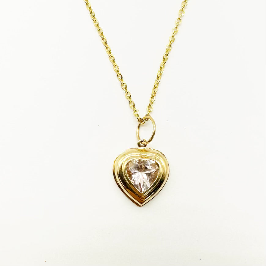 14k GOLD GEMSTONE HEARTS